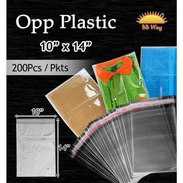 OPP PLAIN PLASTIC BAG 10" x 14" (200 Pcs)